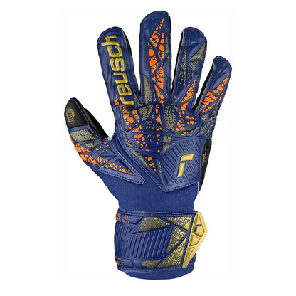 Reusch Kids Attrakt Infinity Fingersave Goalkeeper Gloves Gold/Black
