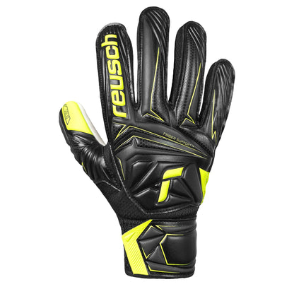 Reusch Kids Attrakt Starter Solid Fingersave Goalkeeper Gloves Black/Yellow