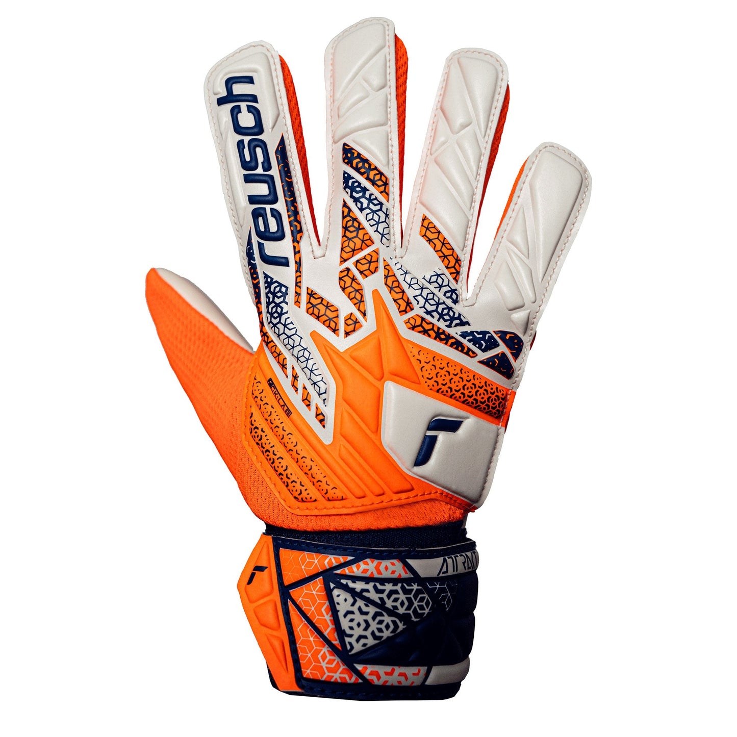 Reusch Kids Attrakt Starter Solid Goalkeeper Gloves Shocking Orange/Energize Blue