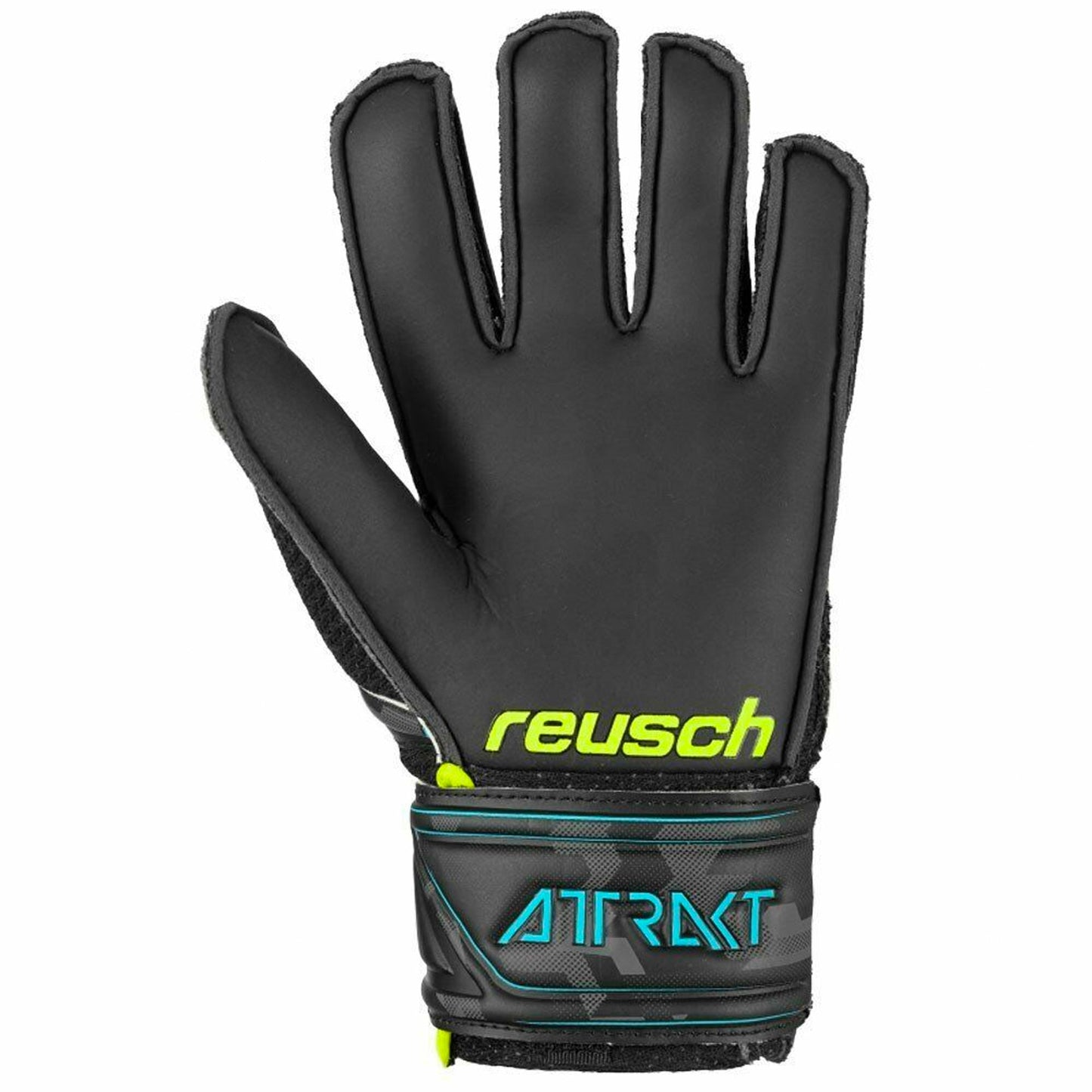 Reusch Kids Goalkeeper Attrakt SD Open Cuff Fingersave Goalkeeper Gloves Black/Lime