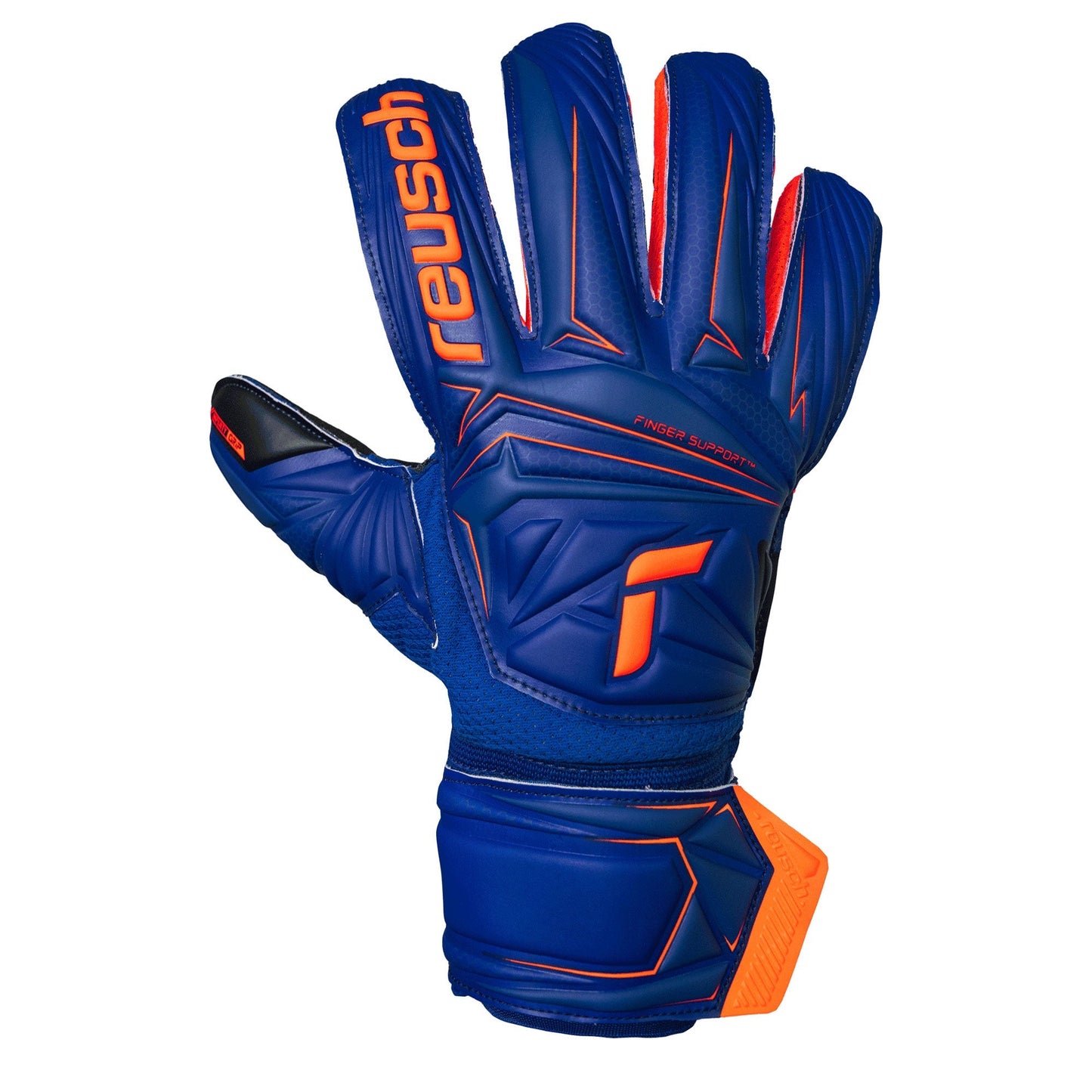 Reusch Men's Attrackt Infinity Fingersave Goalkeeper Gloves Blue/Orange