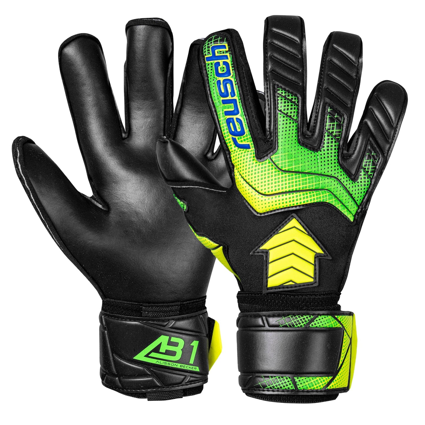 Reusch Men's Attrakt AB1 Duo Goalkeeper Gloves Black/Safety Yellow