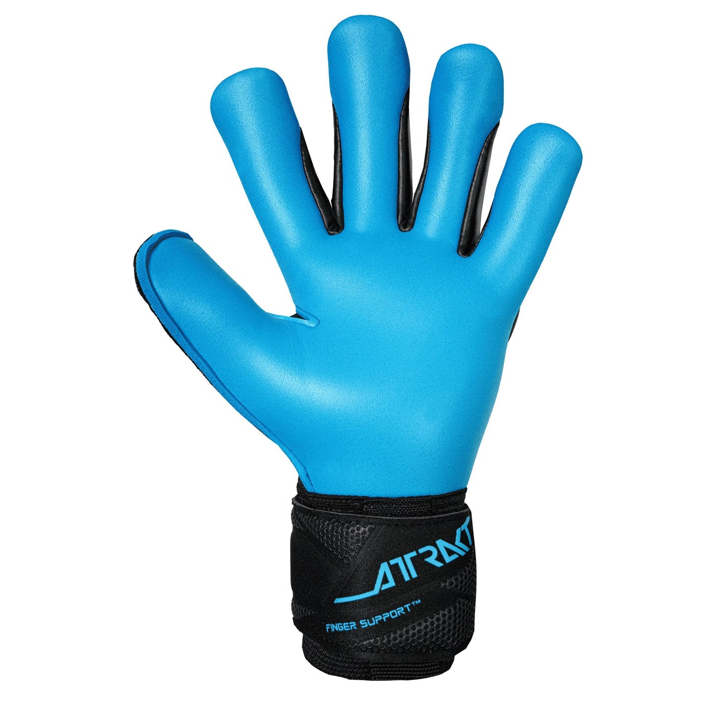 Reusch Men's Attrakt Aqua Fingersave Goalkeeper Gloves Black/Aqua Blue