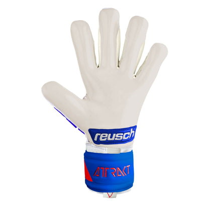 Reusch Men's Attrakt Freegel Gold Sleek Fingersave Goalkeeper Gloves White/Blue