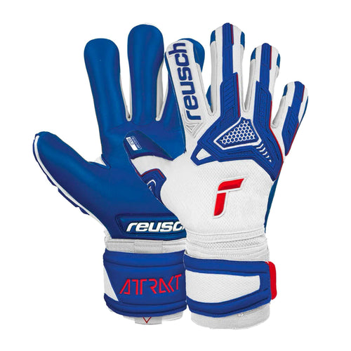 Reusch Men's Goalkeeper Attrakt Freegel Gold Sleek Fingersave Goalkeeper Gloves White/Red