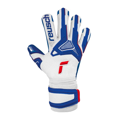 Reusch Men's Goalkeeper Attrakt Freegel Gold Sleek Fingersave Goalkeeper Gloves White/Red