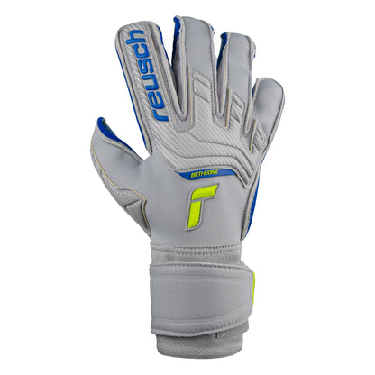 Reusch Men's Attrakt Gold X Evolution Cut GoalkeeperGloves Grey/Deep Blue