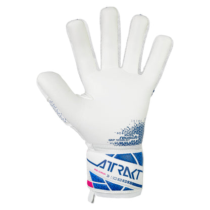 Reusch Men's Attrakt RE. Grip NC Fingersave Goalkeeper Gloves White/Blue/Pink