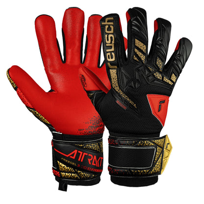 Reusch Men's Attrakt Silver Goalkeeper Gloves Black/Gold/Red