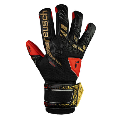 Reusch Men's Attrakt Silver Goalkeeper Gloves Black/Gold/Red