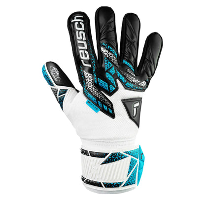 Reusch Men's Attrakt Silver NC Finger Support Goalkeeper Gloves White/Blue/Black