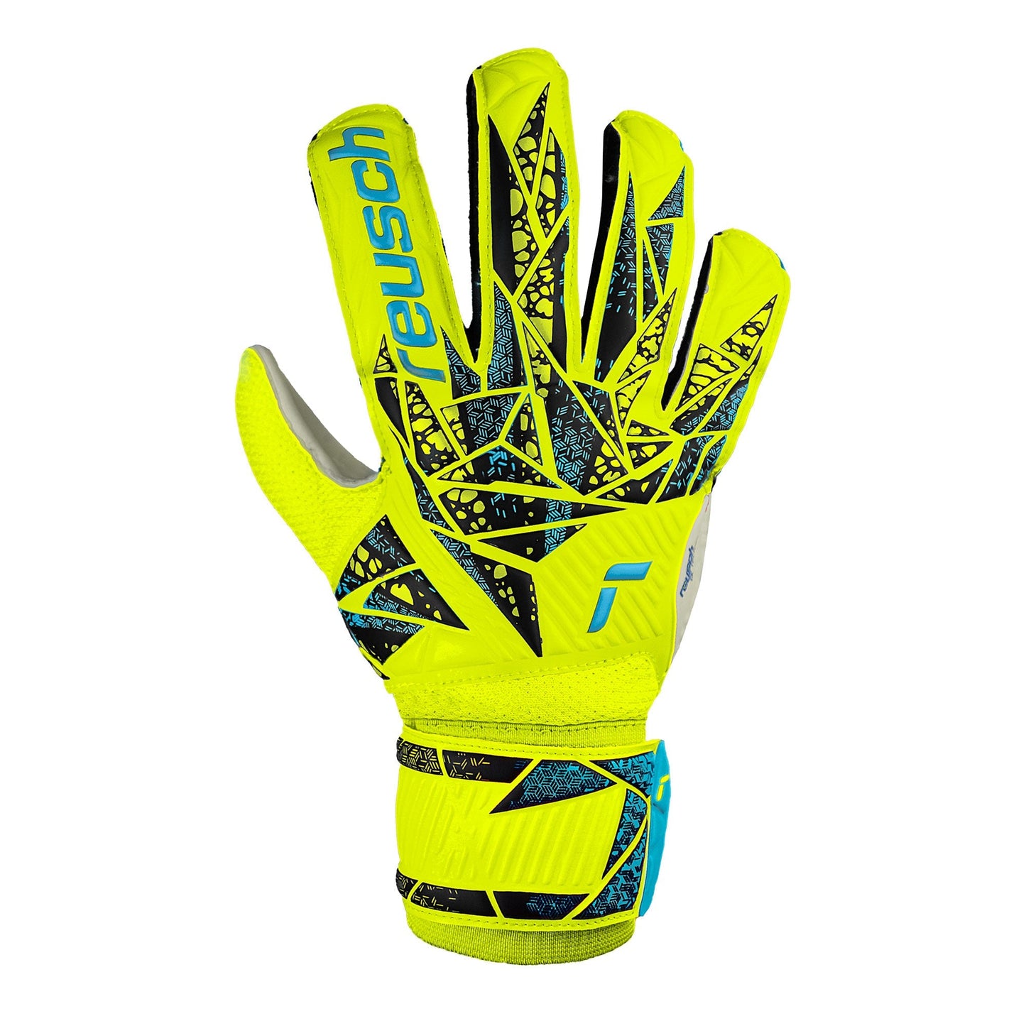 Reusch Men's Attrakt Solid Goalkeeper Gloves Safety Yellow/Future Blue