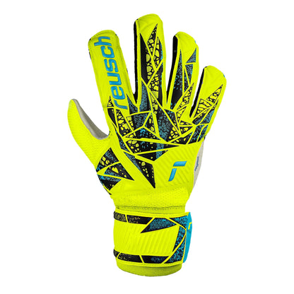 Reusch Men's Attrakt Solid Goalkeeper Gloves Safety Yellow/Future Blue