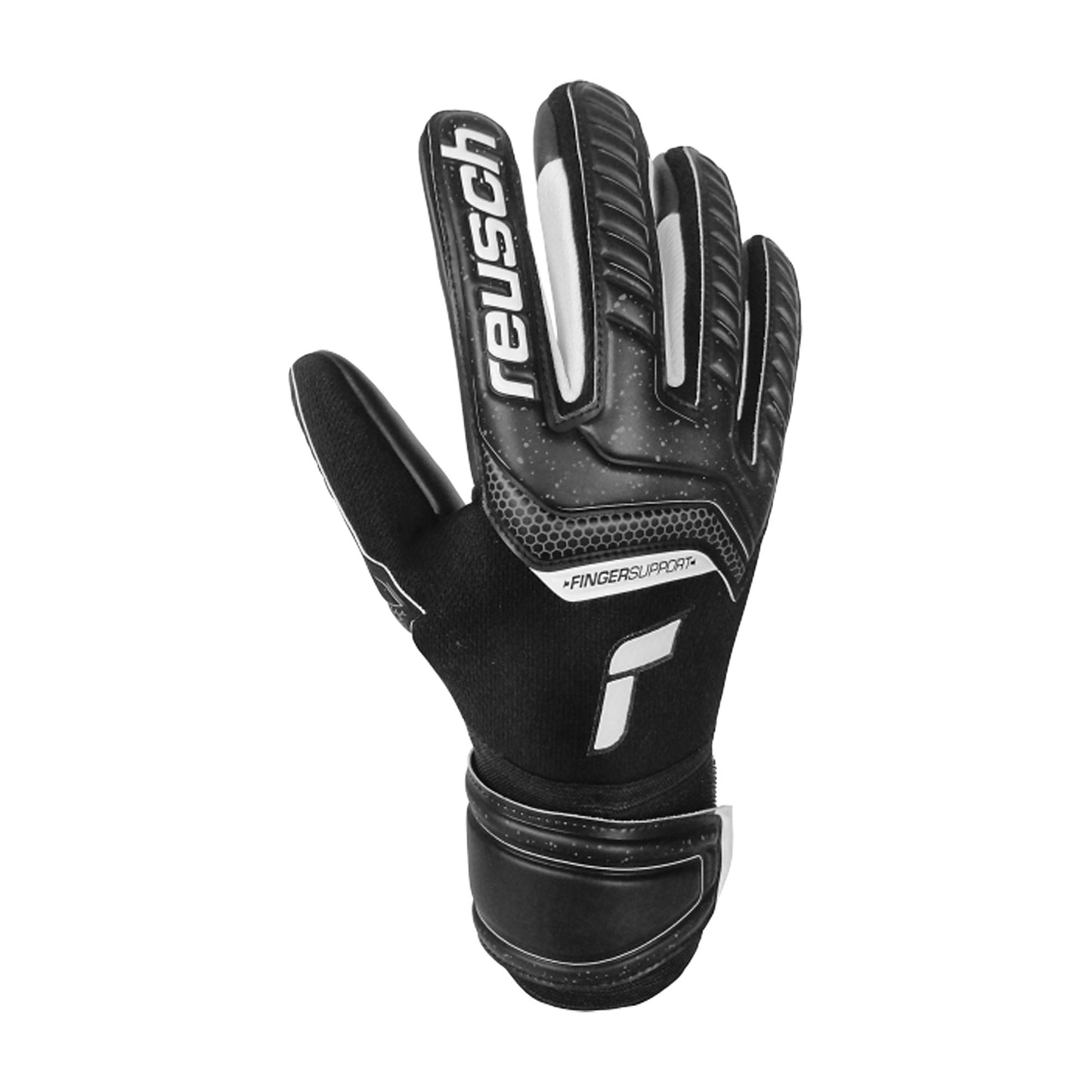 Reusch Men's Goalkeeper Attrakt Infinity Fingersave Goalkeeper Gloves Black/White