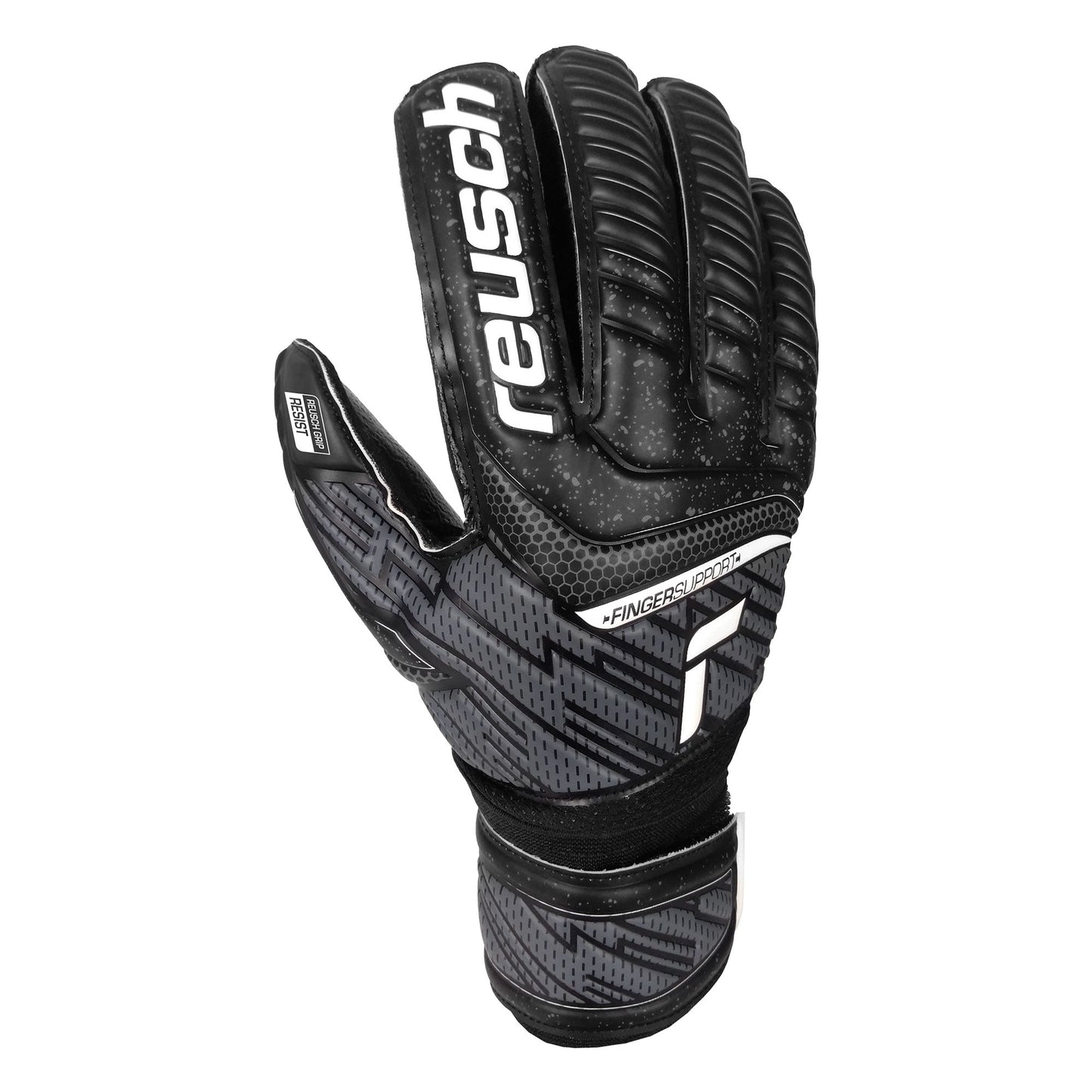 Reusch Men's Goalkeeper Attrakt Resist Finger Support Gloves Black/White