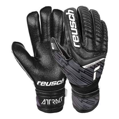 Reusch Men's Goalkeeper Attrakt Resist Finger Support Gloves Black/White