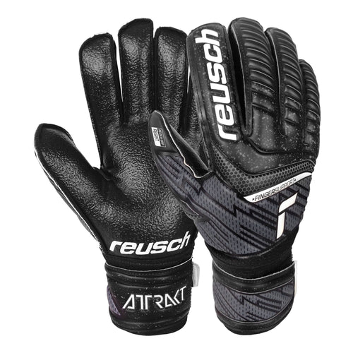 Reusch Men's Goalkeeper Attrakt Resist Finger Support Gloves Black/White