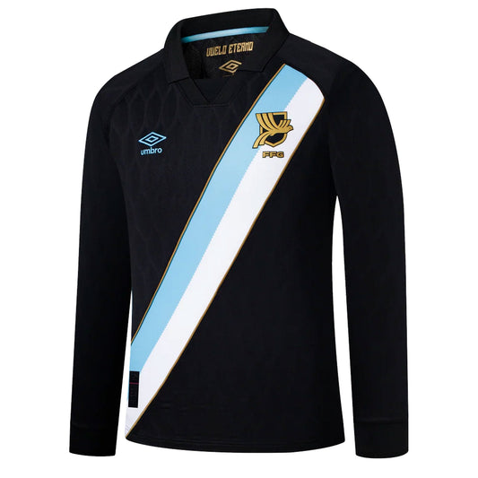 Umbro Men's Guatemala 2026 Authentic Away Long Sleeve Jersey Black/Sky