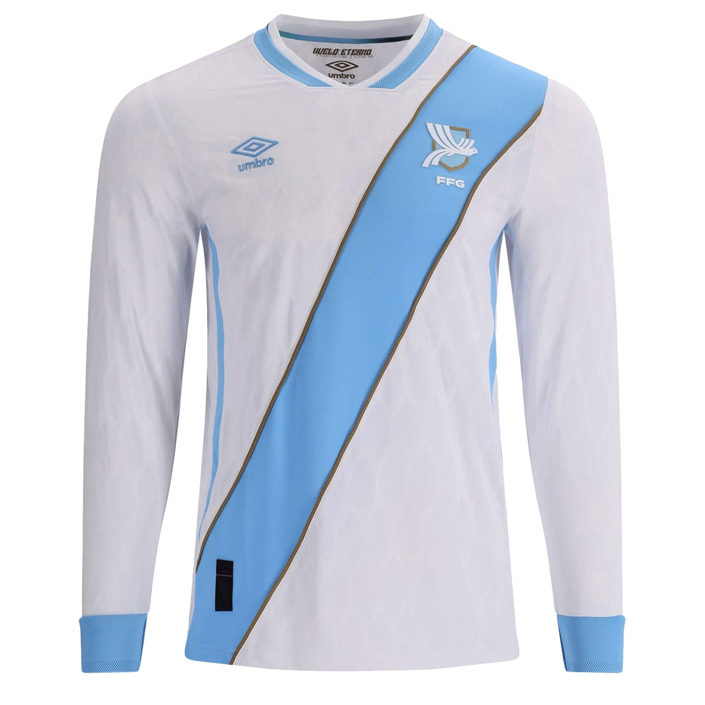Umbro Men's Guatemala 2026 Authentic Home Long Sleeve Jersey White/Sky